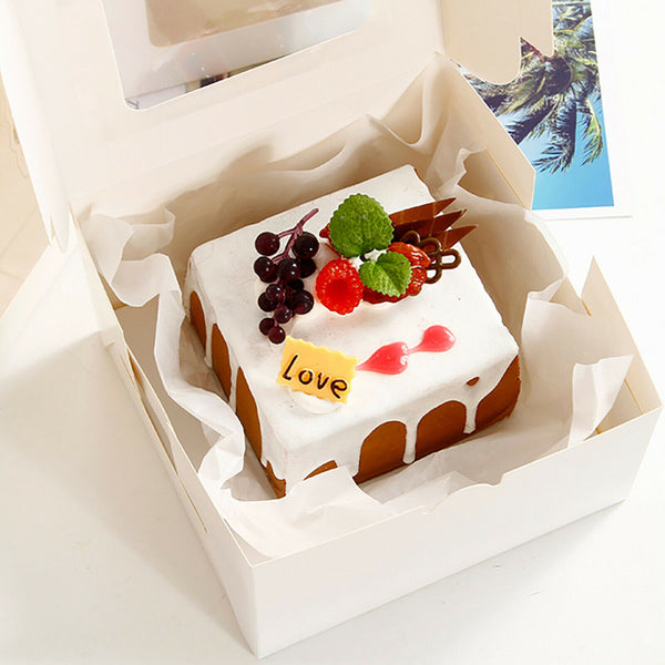 Cupcake Boxes with Window Ribbon Cake Packaging Gift Boxes