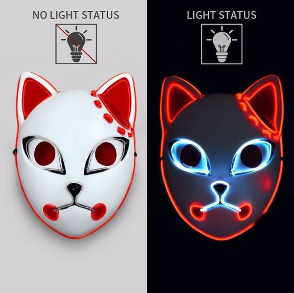 LED fox mask light up detail around the eyes and ears