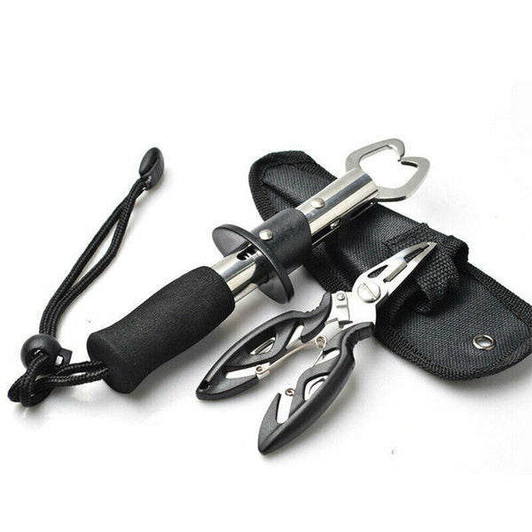 Scissors Set Steel Fish Plier Fishing Remover Tool Lip Grabber Grip Trigger AU