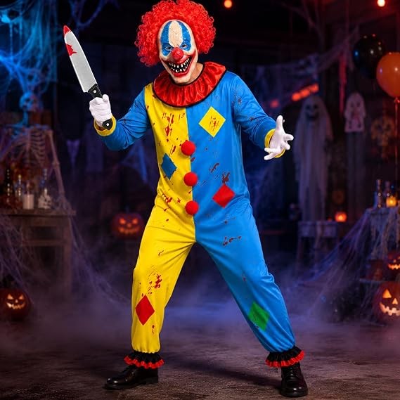 Scary clown mask sold separately