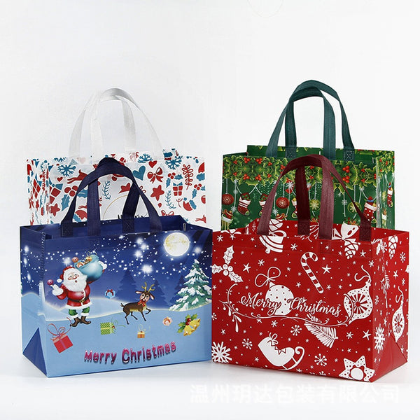 5/10PCS Christmas Gift Bag Storage Bag Tote Bag Reusable Non-woven Shopping Bag