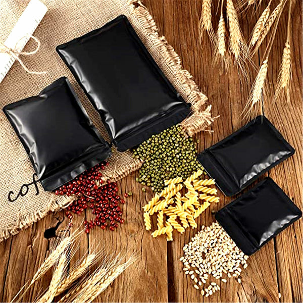 100PCS Black Aluminum Bag Mylar Foil Pouch Heat Sealer Food Storage Package Bags