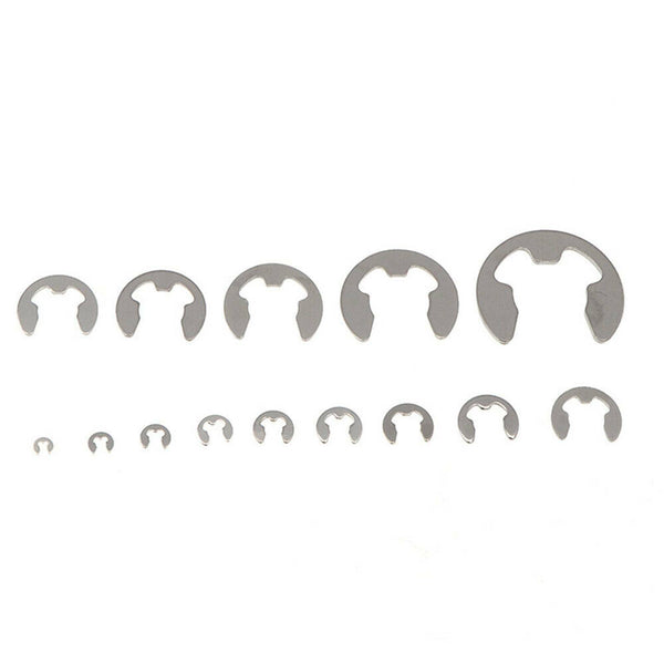400PCS Stainless Steel E Clips C Circlip Kit Retaining Ring Assorted 1.5 - 10mm