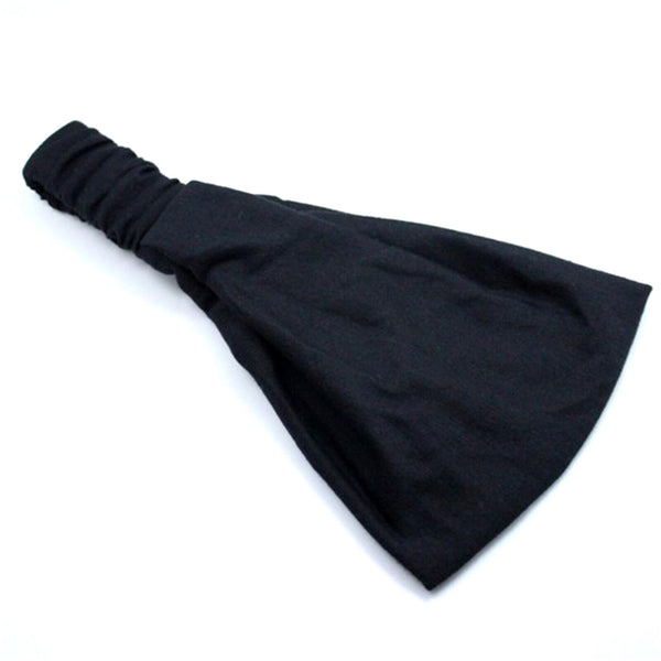 1/2PCS Yoga Hair Band Head Scarf Wrap Elastic Band Bandana Cap Black Headwrap