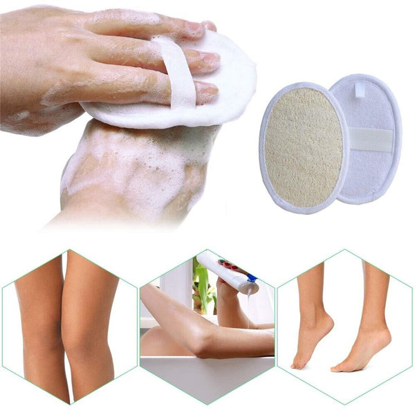 4Pcs Natural Loofah Luffa Loofa Facial Body Pad Sponge Cleanser Scrubber Brush