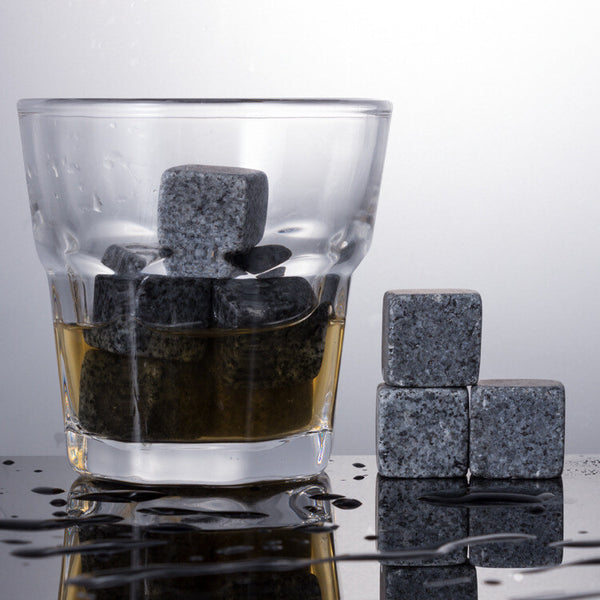 18PCS Reusable Whiskey Stones Natural Granite Chilling Cubes Set