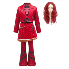Descendants 5 Wicked Wonderland Costume Kids Girls Red Jacket Dress Wig Book Week