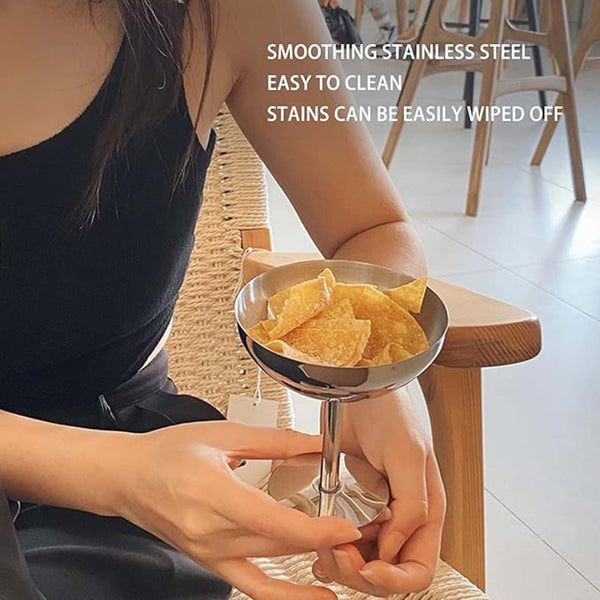 2PCS Stainless Steel Ice Cream Bowls Dessert Cups 300ml Serving Cups Silver