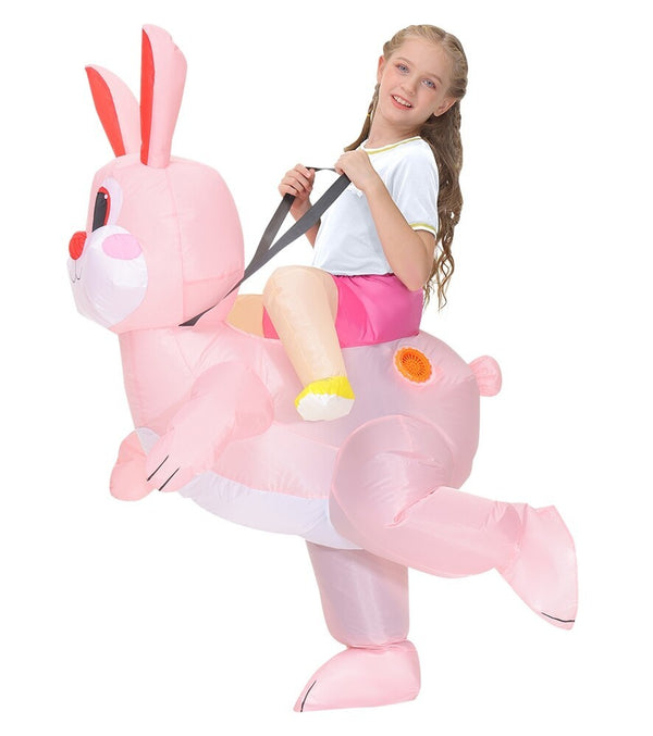 Inflatable Riding Bunny Costume Adult Kids Easter Rabbit Fancy Dress Party Outfit