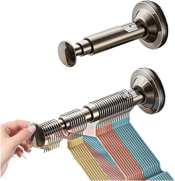 Telescopic Suction Cup Clothes Drying Rack – Wall Mounted Laundry Hanger for Balcony, Bathroom and Bedroom