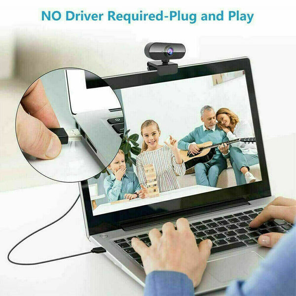 Mac Computer PC Built-in Microphone Webcam Full HD 1080P USB Laptop Web Camera