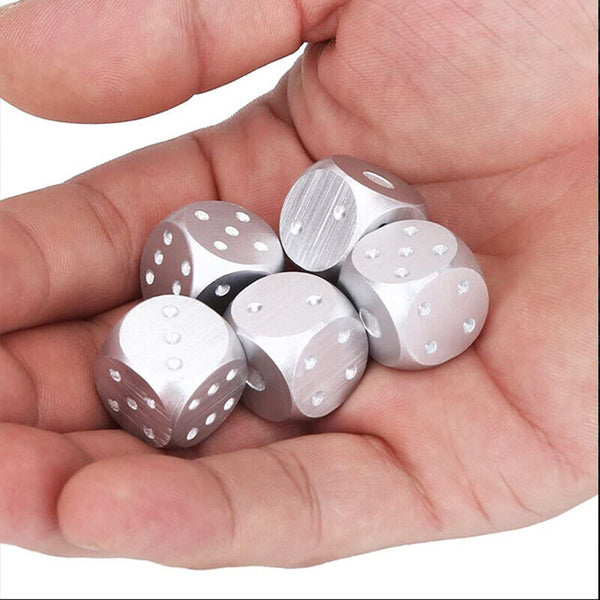 5pcs Aluminum Dice Set Send Box Metal Gifts Portable Six Sided Dice Game Dice AU