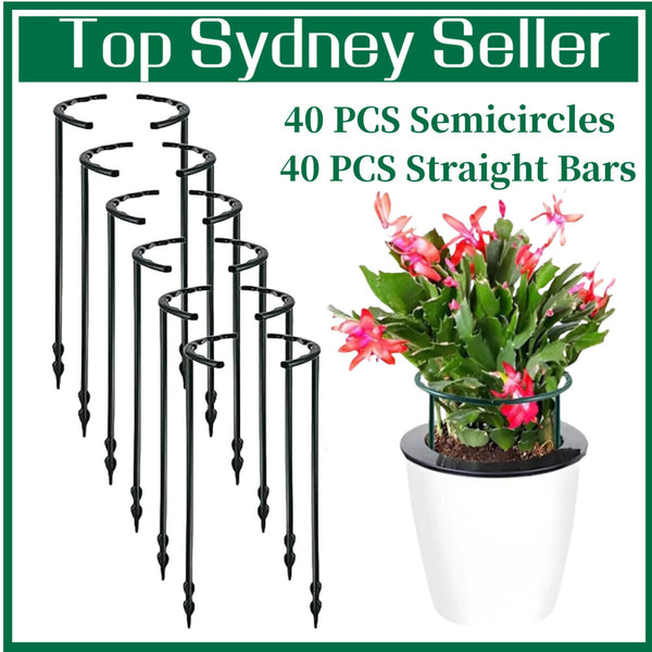 Half Round Garden Plant Vegetable Flower Support Stakes Sturdy Support Ring Cage