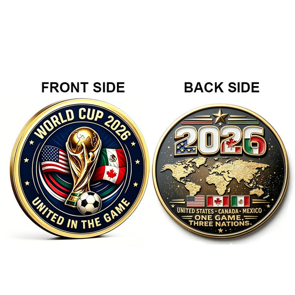 2026 World Cup 3D Commemorative Coin Football Souvenir Collectible Medal