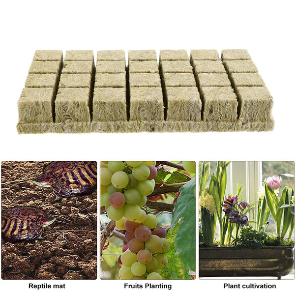 Grow Starter Rockwool Cubes Plug Hydroponic Planting Cloning Propagation