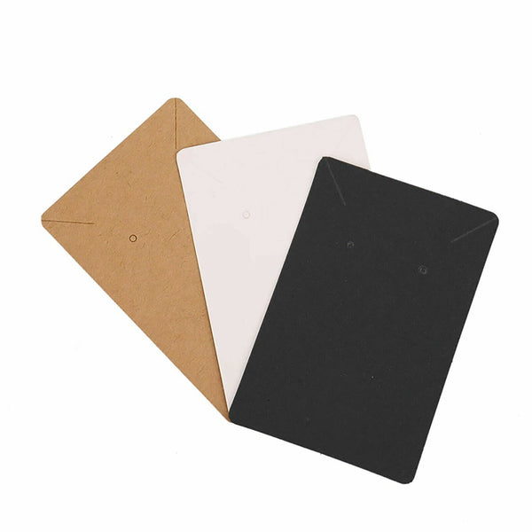300PCS Jewellery Cardboard Display Cards Necklace Stud Earring Brown White Black