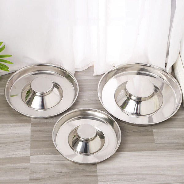 Feeder Bowl Stainless Dish Puppy Dog Pet Cat Litter Food Feeding Weaning Bowl AU