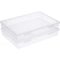 Clear Plastic Storage Boxes with Flip-Top Lid | Office Craft Organizer Container