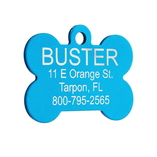 Bone Pet ID Tag Dog Puppy Name Tags Personalised Laser Engraved Etched Aluminium
