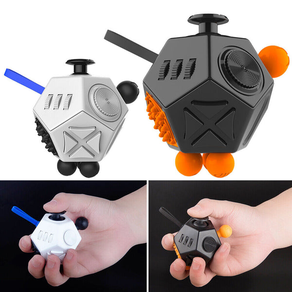 12 Sided Cube Desk Puzzle Toy Stress Relief Fidget Gift Focus Adults Fun Kids