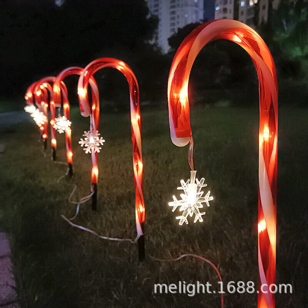 Christmas Candy Cane Pathway Solar Lights Decorations Garden Party LED Outdoor