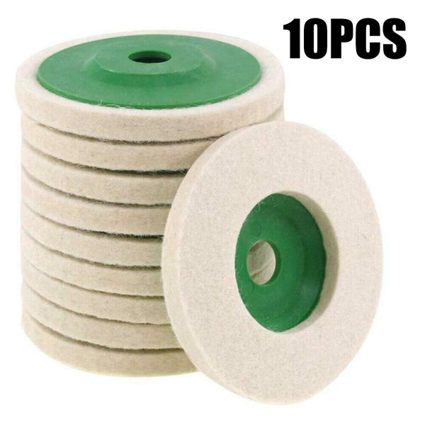 UP 40X Wool Polishing Discs 4Inch Finishing Wheel Buffing Pads for Angle Grinder