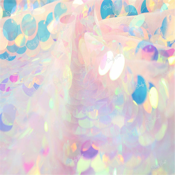 Sequin Table Cloth Backdrop 170x150cm Tablecover Mermaid Party Wedding Decor AU