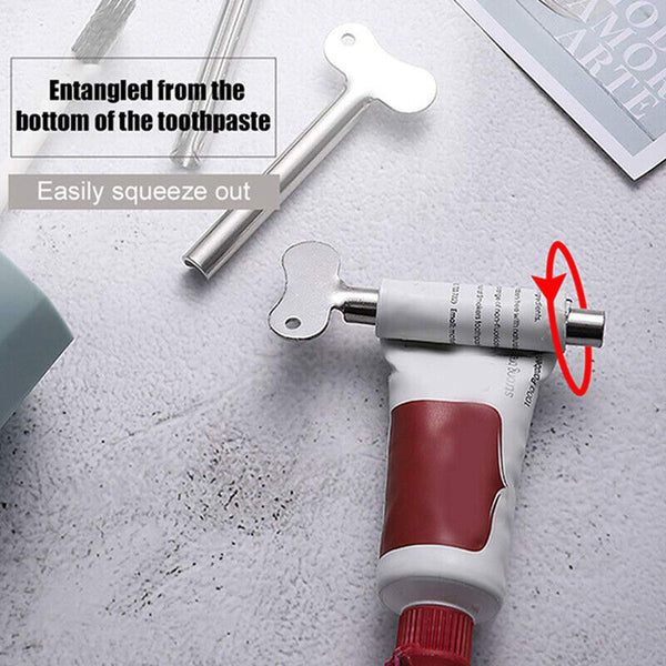 4x Stainless Steel Tube Toothpaste Squeezer Easy Key Dispenser Rolling Holder AU