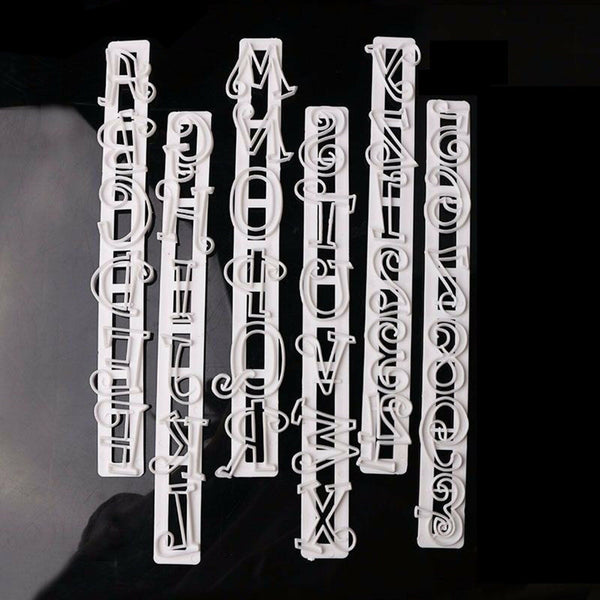 30PCS Alphabet Number Letter Cake Decorating Mold Fondant Icing Cutter Mould Set