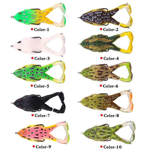 2pcs Fishing Lures Surface Freshwater Frog Lure Bait Cod Belly Perch Cod Hook