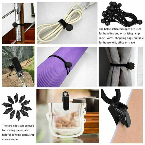 45PCS Awning Tent Clamp Tarp Clips Set Canopy Snap Hangers Survival Camping AUS