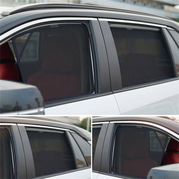 4PCS Magnetic Car Window Sun Shade UV Protection Front+Rear Side Window Curtain