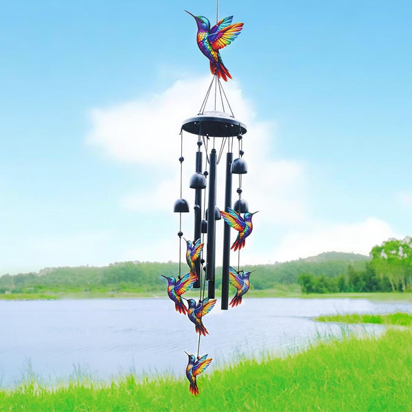 Hummingbird Wind Chimes Metal Outdoor Garden Hanging Wind Chime Yard Decor