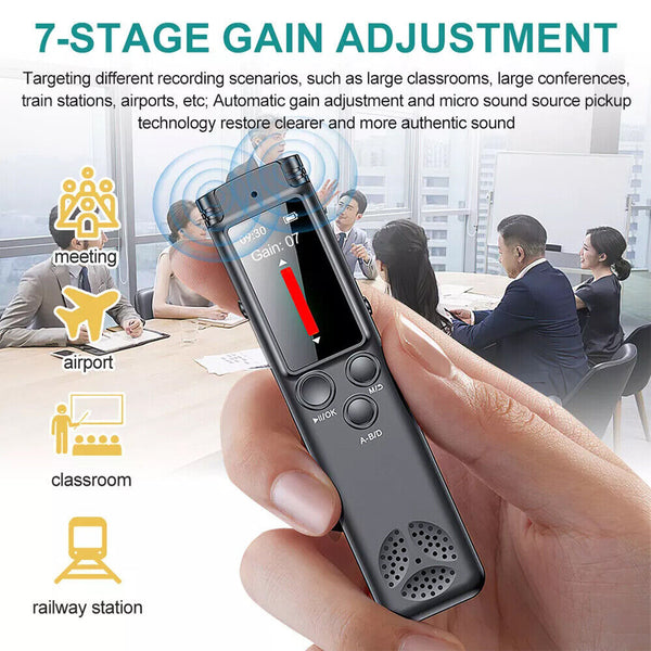64G Digital Voice Activated Recorder Mini Audio Recording MP3 Device for Meeting