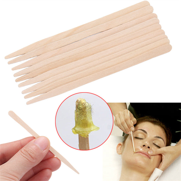 100PCS Wooden Waxing Wax Spread Spatula Sticks Body Hair Removal Disposable girl