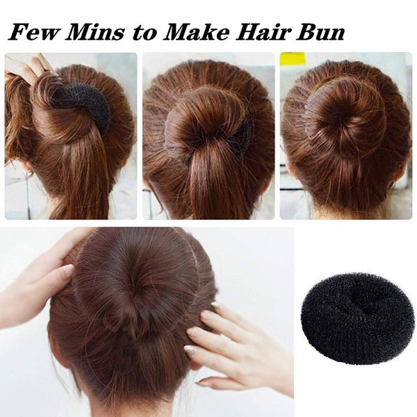 4PCS Hair Donut Foam Sponge Styling Hair Ring Bun Maker Former French Twist Tool