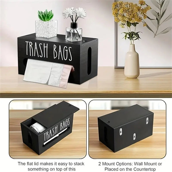 Trash Bag Dispenser Wall Mounted Trash Bag Organizer Portable Plastic Bags AUS