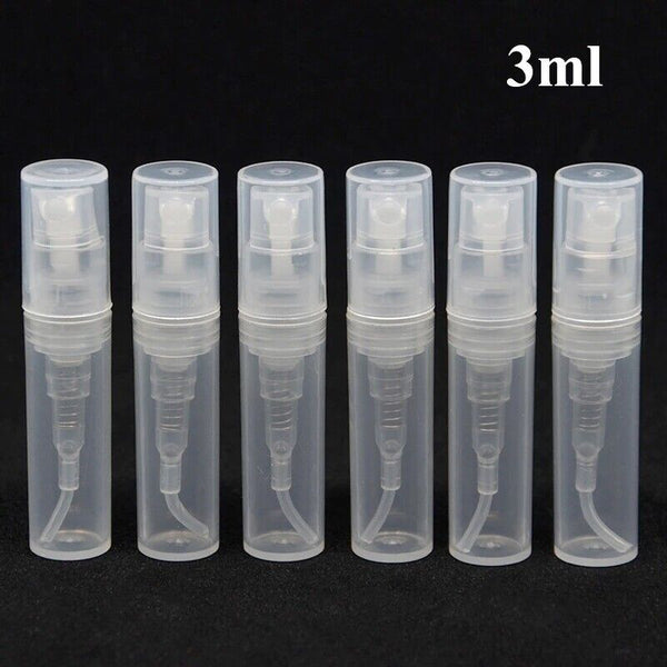 100PCS 3ml Plastic Perfume Bottle Atomizer Pump Spray Comestic Container Clear