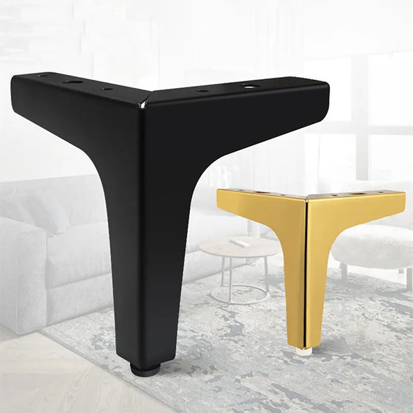 8 Pack 13cm Metal Furniture Legs – Modern Right Angle Sofa, Bed and Cabinet Replacement Feet in Black and Gold