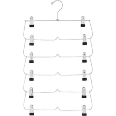 2PCS 6 Tier Skirt Hangers with Clips Multi Layer Pants Hangers Space Saving Closet Organiser