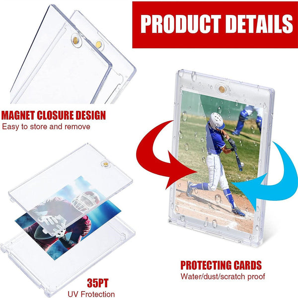 50Set Magnetic Card Holder 35pt Baseball Card Holders Hard Card Stand Trading AU