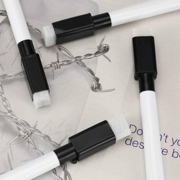 10PCS Whiteboard Marker Pens Black Dry Wipe Magnetic Erase Pen Eraser Lid Cap AU