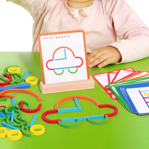 Montessori Wooden Sticks Puzzle Wooden Game Toys Toy for Children Xmas Gifts
