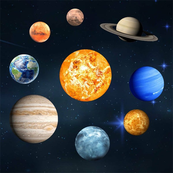 Glow In The Dark Wall Sticker Luminous Solar System Space Planet Room Decal New