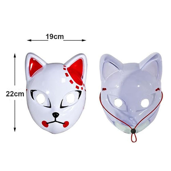 LED Japanese fox mask for Halloween, raves and night-time events