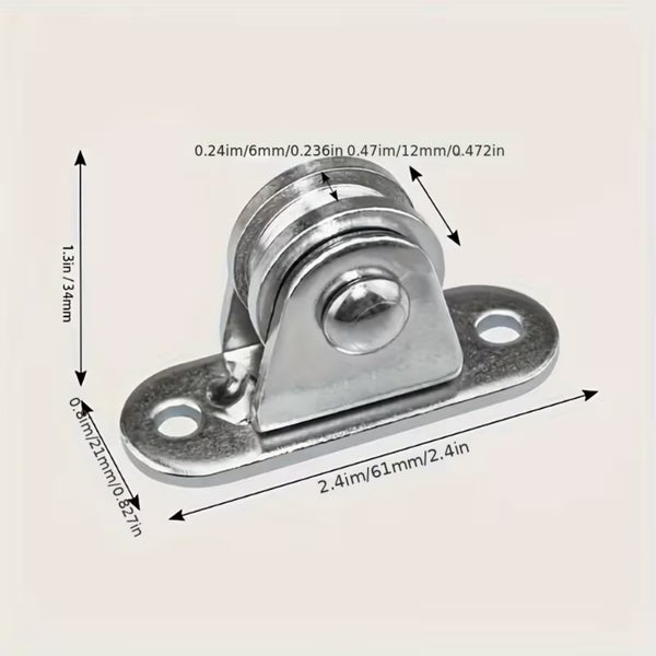 4PCS Pulley Block Wall Ceiling Mount Bearing Pulley Wheel Silent Fixed Pulley