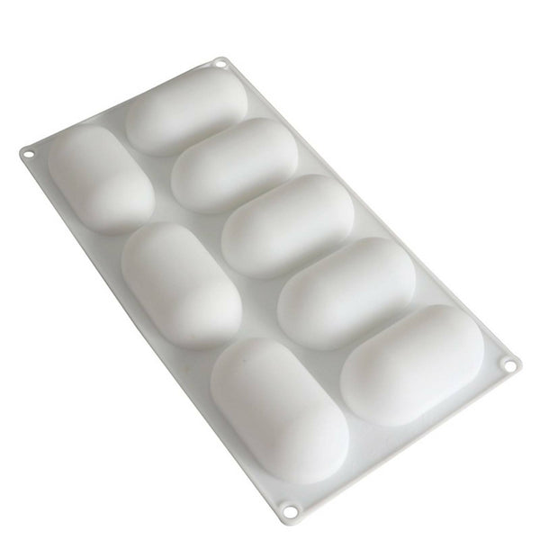 8 Hole Silicone Mousse Cake Mold Oval Chocolate Jelly Baking Tray