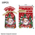 Santa Christmas gift bag, small 12 x 17 cm, 10 pack