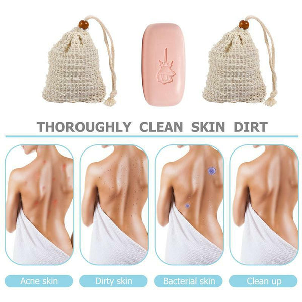 20pcs Ramie Soap Exfoliating Bags | Foaming Soap Saver Pouch with Drawstring