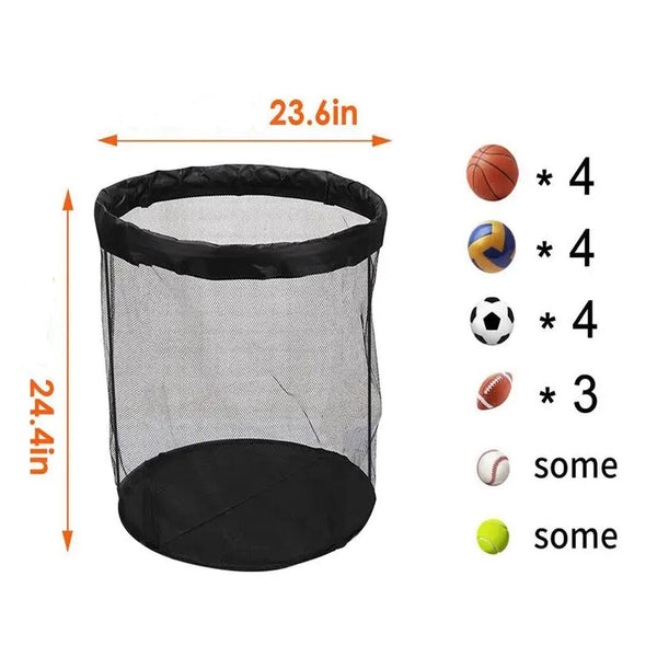 Garage Ball Storage Sports Equipment Organizer Basketball Soccer Mesh Ball Cart